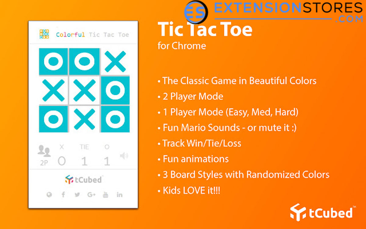 colorful tic tac toe Extension chrome