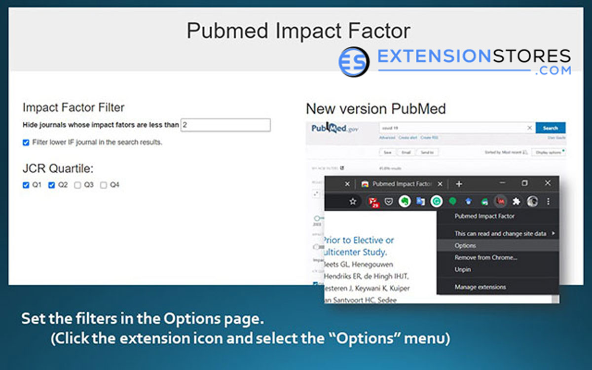 pubmed impact factor Extension chrome