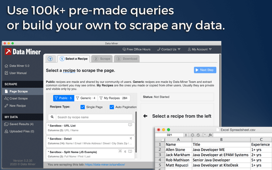 Data Scraper chrome Extension