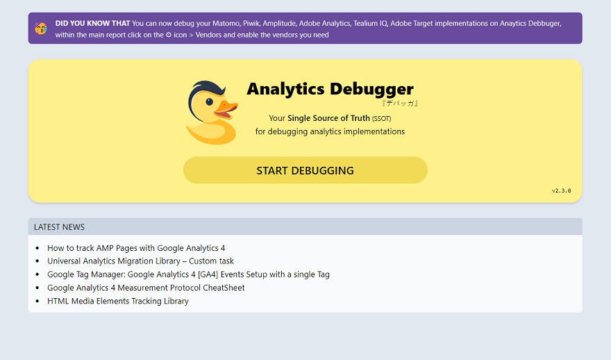 Analytics Debugger Extension for chrome